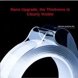 Double-sided Tape Nano Tape Waterproof Wall Sticker Reusable Heat-resistant Bathroom Home Decoration Tape Transparent Kitchen