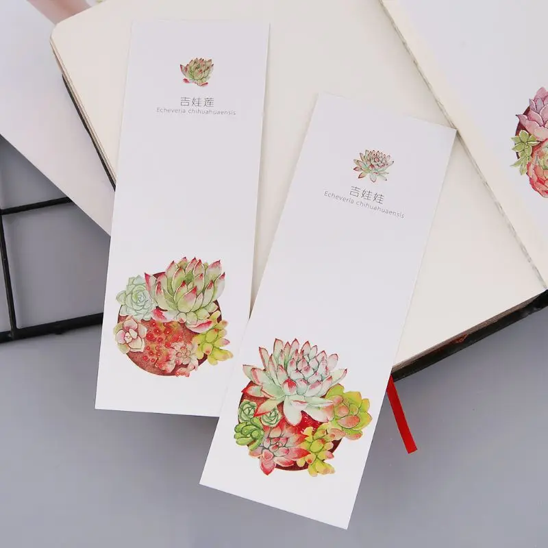 30 шт. творческий Китайский стиль бумажные закладки сочные картина с изображением растений карт в стиле ретро красивые закладки в коробке