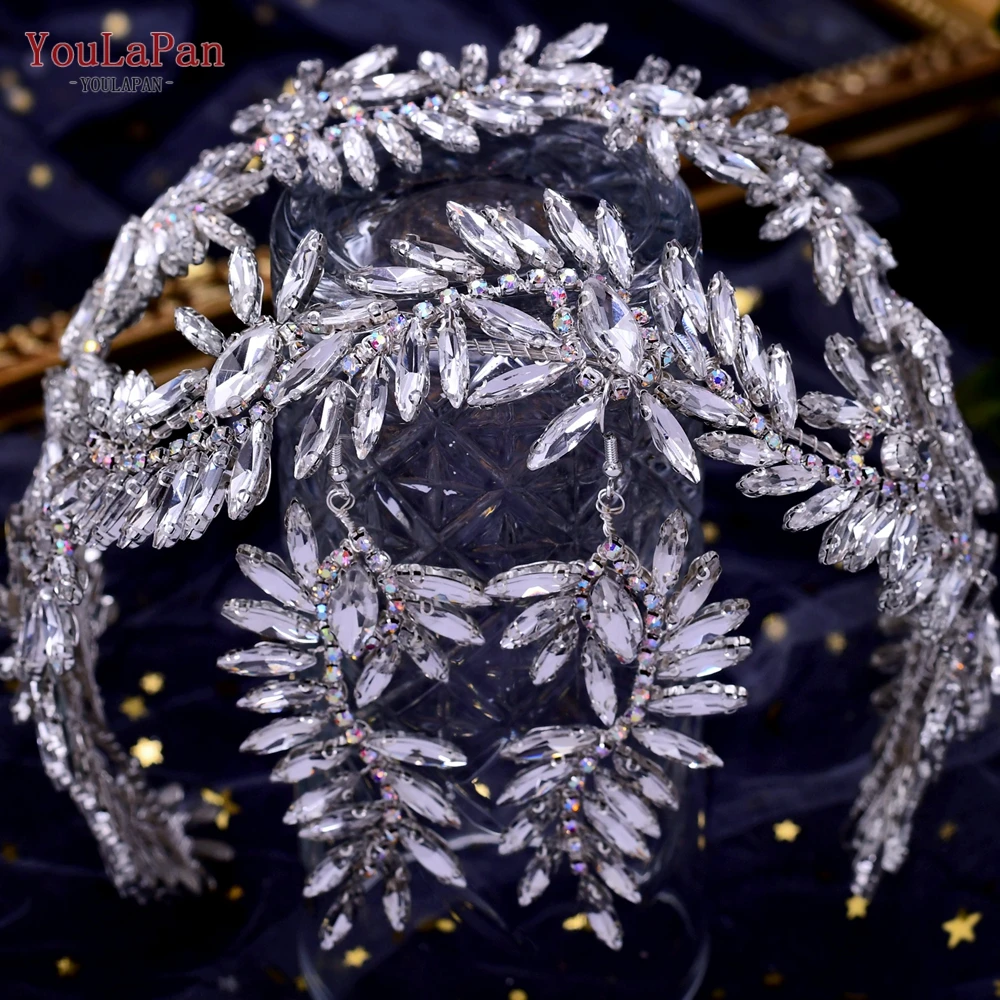TOPQUEEN Handgemachte Kristall Braut Stirnband Strass Braut Kopfschmuck Elegante Frauen Haarbänder für Hochzeit Zubehör HP397 – Detail 21