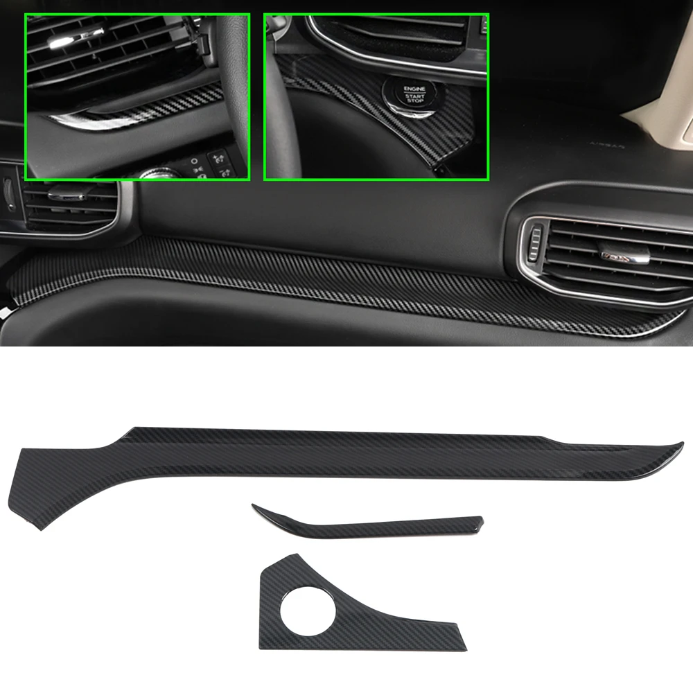 

For Ford Explorer 2020 Left Hand Drive 3PCS Carbon Fiber ABS Car Dashboard Trim Console Panel Molding Cover Car Styling