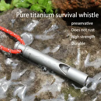 

Outdoor EDC Loud Titanium Whistle with Cord Emergency Hiking Camping Whistle Outdoor Survival Tools Camping Hiking Exploring