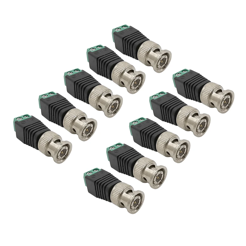 ALLiSHOP 100 Pcs Coax CAT5 to CCTV Camera BNC Male Connector BNC Connector Plug for CCTV System Accessories Terminal Block