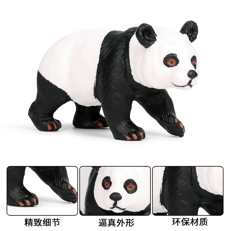 Children Knowledge Solid Model Wild Animal Model Giant Panda Crawling Panda Toy Garage Kit Decoration Set