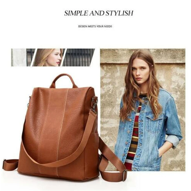 Premium Leather Three Way Anti-Thief Women's Backpack Premium Leather Three Way Anti-Thief Women's Backpack