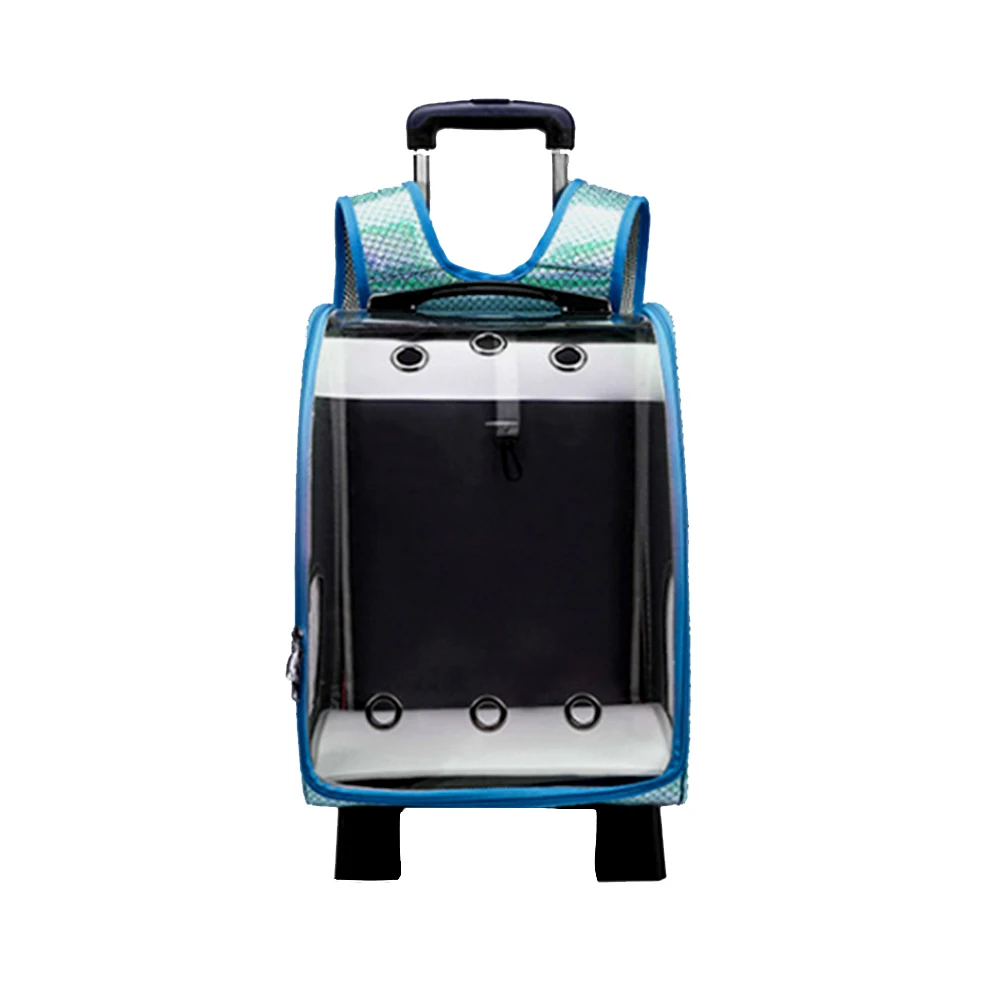 Рюкзак для переноски собак и кошек переноска для домашних животных с двойными колесами для сумки маленькая переноска для домашних животных - Цвет: blue