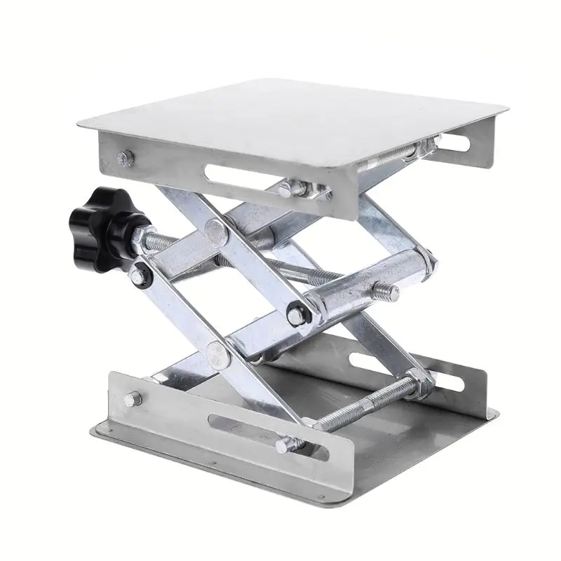 Laboratory Lifting Platform Stand Rack Scissor Jack Bench Lifter Table Lab 100x100mm Stainless Steel For Scientific Experiment