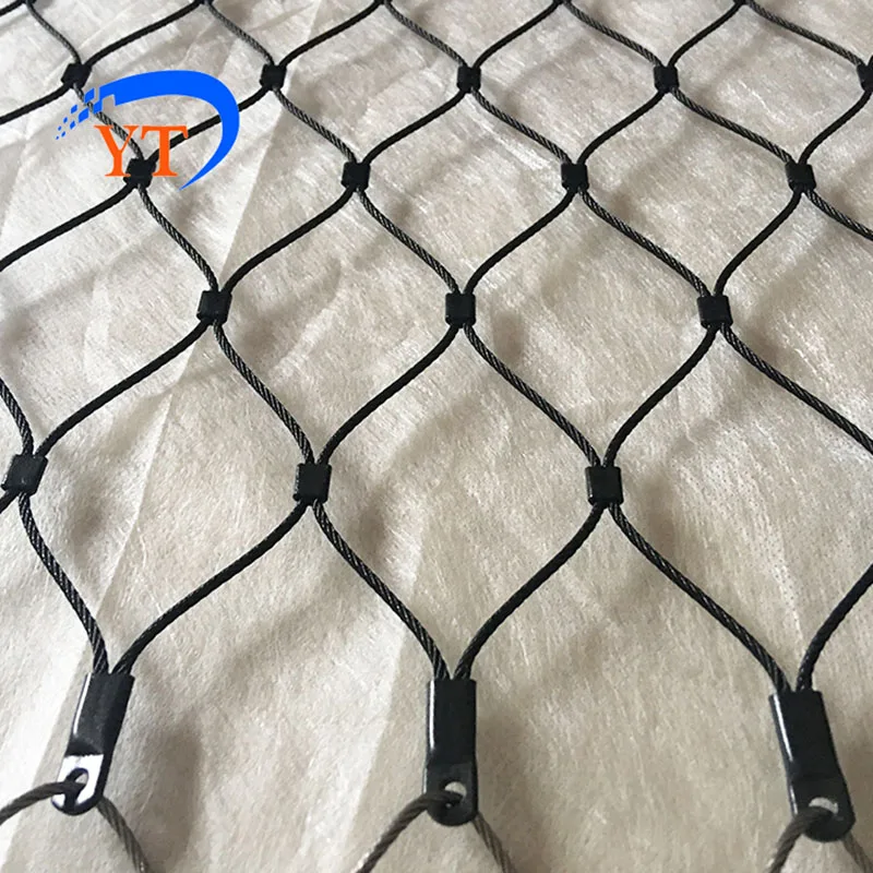Black Stainless Steel Cable Netting for Stairway 2.0 MM Rope Wire