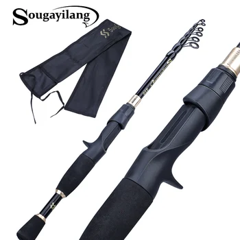 

Sougayilang 1.8-2.4m Portable Telescopic Fishing Rod Ultralight Weight Carbon Fiber Spinning Casting Rod Fishing Tackle