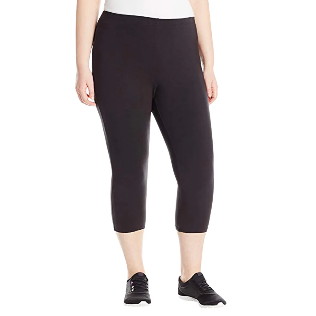 Women�s Stretch Capri Pants Plus Size Short Trousers Suitable for Home Leisure Sports