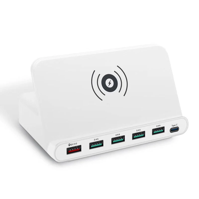 3 в 1 быстрое Qi Беспроводное зарядное устройство для iPhone X XS Max samsung S8 S9 Plus 5 портов USB зарядное устройство для планшетов держатель для мобильного телефона