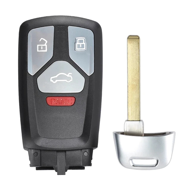 Funda para llavero Audi con cordón para llavero, compatible con Audi A4 Q7  Q5 TT A3 A6 SQ5 R8 S5 3 Botones Smart Remote Key Protector