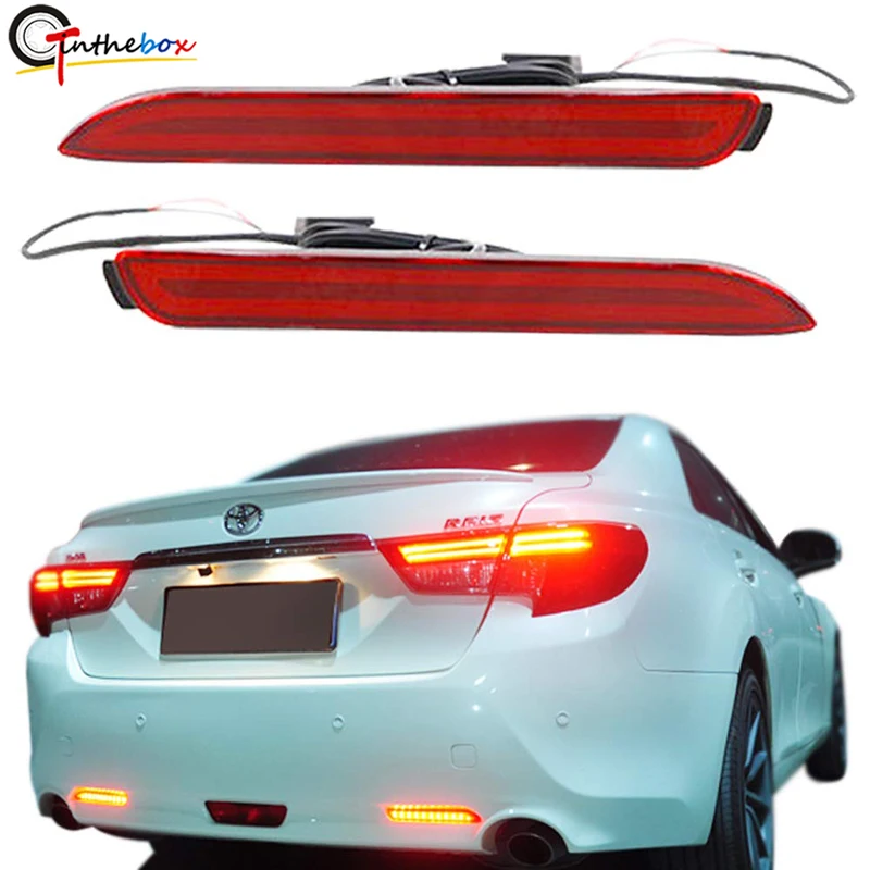 Gtinthebox 3D Optic Red LED Rear Bumper Reflectors Brake Tail Lights