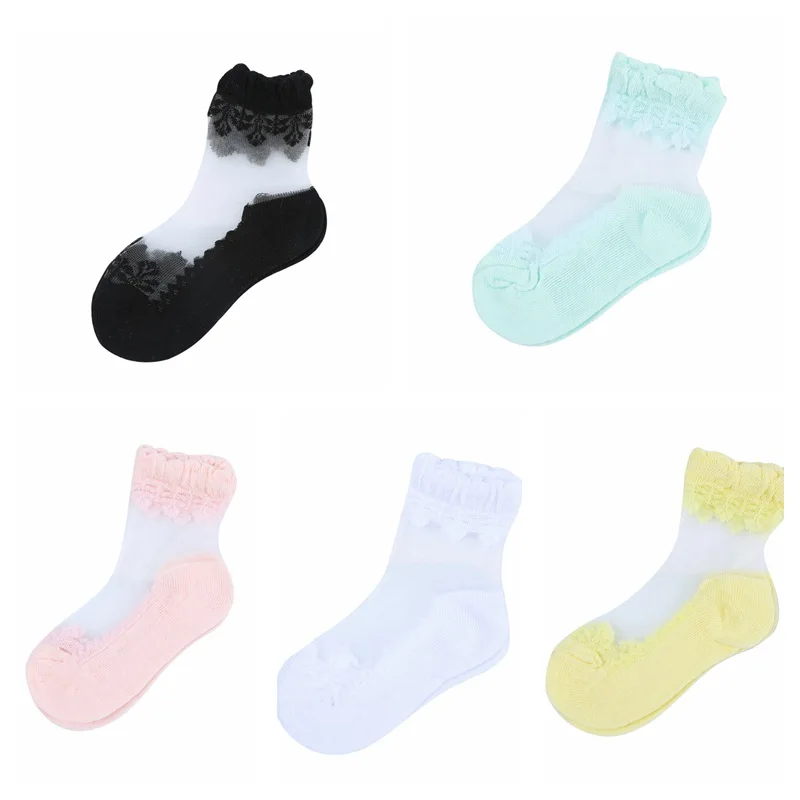 

All Seasons New 0-7Y Baby Children Socks Solid Colored Candy Color Cotton Comfortable Breathable Invisible Mesh Thin Ankle Socks