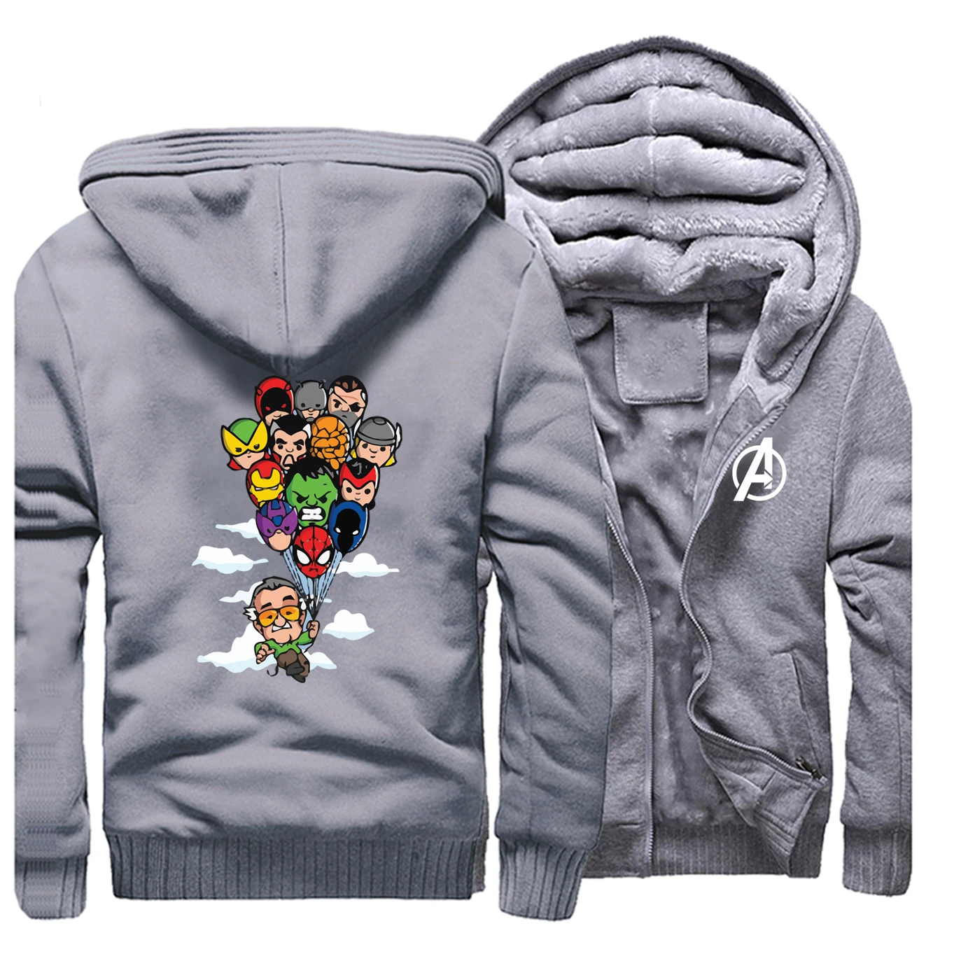 Мужская толстовка с капюшоном зимняя новая мода MARVEL супергерой воздушный шар мужские толстовки Толстовка повседневное пальто уличная брендовая куртка на молнии