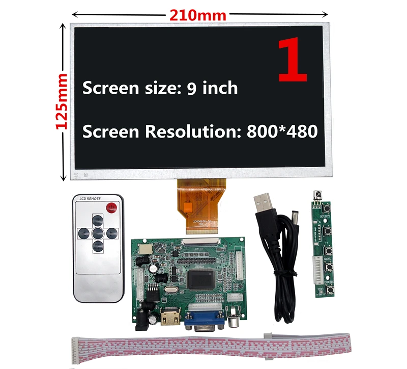 9 дюймов 800*480 AT090TN10 HDMI экран ЖК-дисплей драйвер платы монитор для Raspberry Pi B+ 2 3 банан/оранжевый Pi мини компьютер - Цвет: Style 1