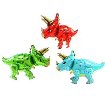 

1pcs 4D dinosaur balloons foil standing green dinosaur Red dragon birthday deco party supplies boy kids toys helium globals