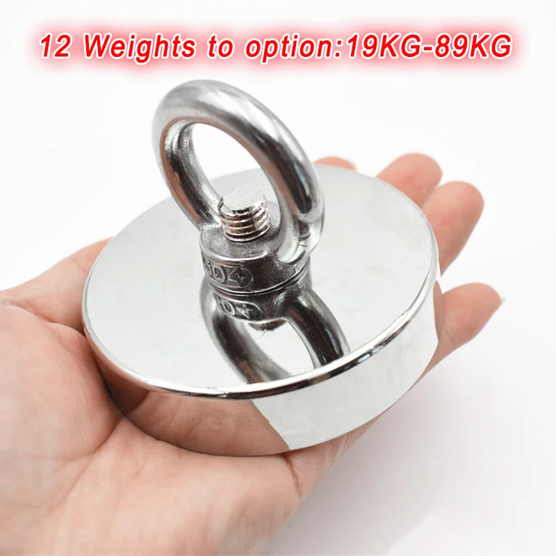 

D25-D50MM Neodymium Magnetic Salvage Ring Deep Sea Fishing Magnet Strong Salvage 19 89kg NdFeB Magnet Treasure Hunter Holder
