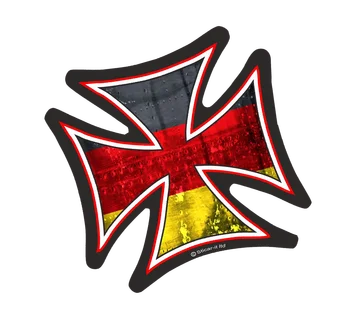 

Three Ratels FTC-1112 Iron Cross with Germany German Flag Motif External Vinyl Car Sticker Sticker for Car Motorcycle Bike