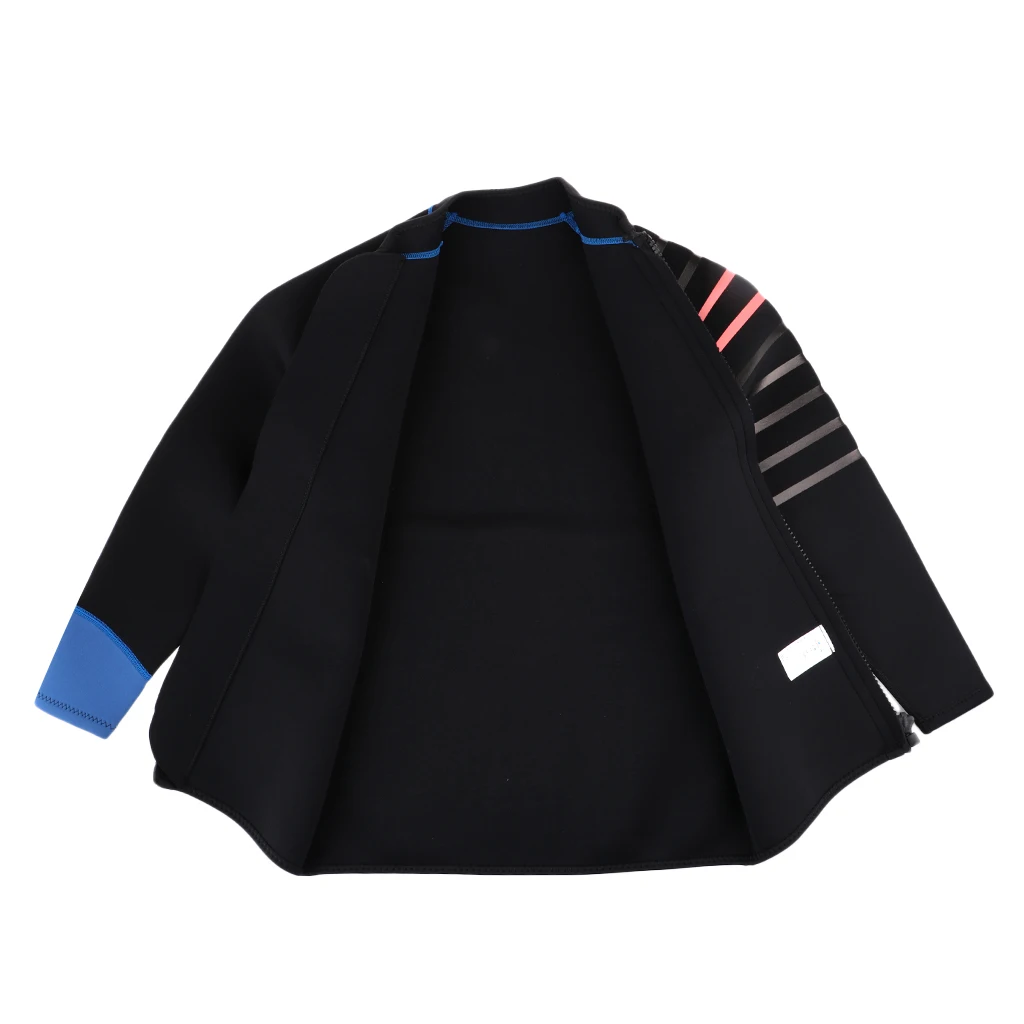 Premium Neoprene Men's 3mm Wetsuit Jacket Top Long Sleeve Front Zip Scuba Diving Wet Suit for Paddleboarding Kiteboarding