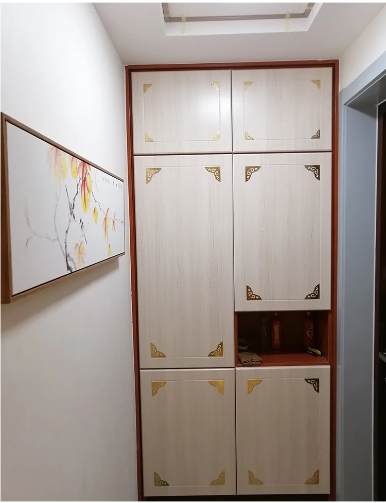 4pcs Retro Corner Brackets cabinet door frame decorantion angle book wooden jewelry box Brass furniture metal accessories