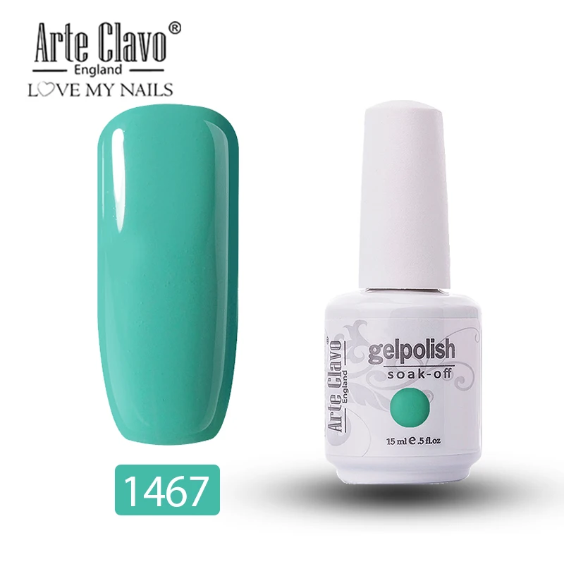 Arte Clavo 15 мл набор гель-лаков для ногтей UV 179 цветов Гель-лак для ногтей Hybird верхнее Базовое покрытие для маникюра DIY дизайн праймер для ногтей - Цвет: 1467