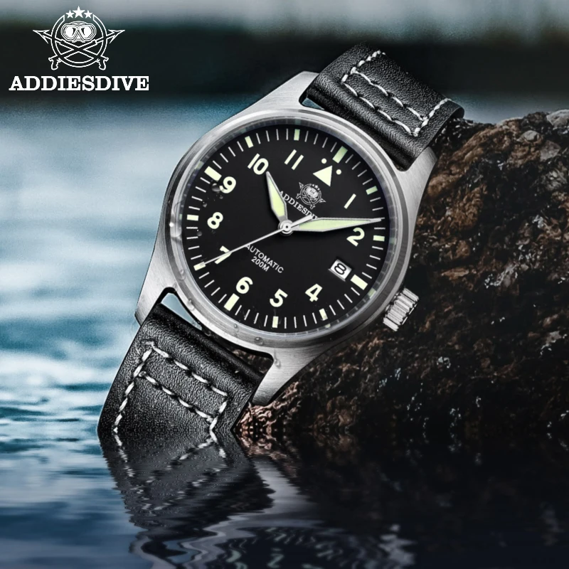 ADDIESDIVE Men's watch Stainless Steel C3 Luminous Sapphire Crystal 200M Waterproof Automatic Mechanical Watch Reloj