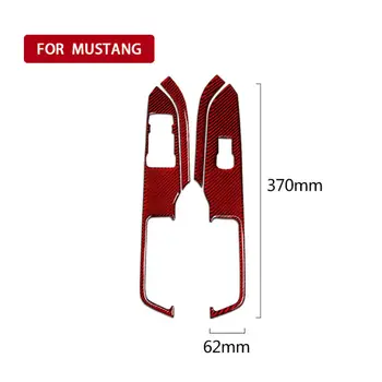 

4Pcs Cover Trim Red Carbon Fiber Sticker For Ford Mustang Waterproof Parts