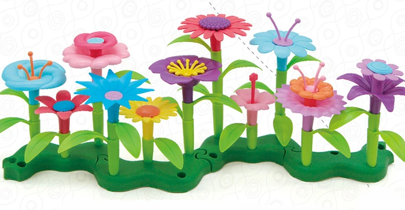 46pcs/set DIY Girls Pop Beads Flowers Interconnecting Blocks Toys  Dream Garden Series Bricks Educational Toys For Children ZXH