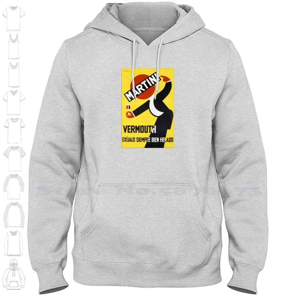 Retro Martini Poster Felpa Con Cappuccio Manica Lunga Campari Cocktail Liquore Vintage Italia Negri Spritz Spritz Martini Retro