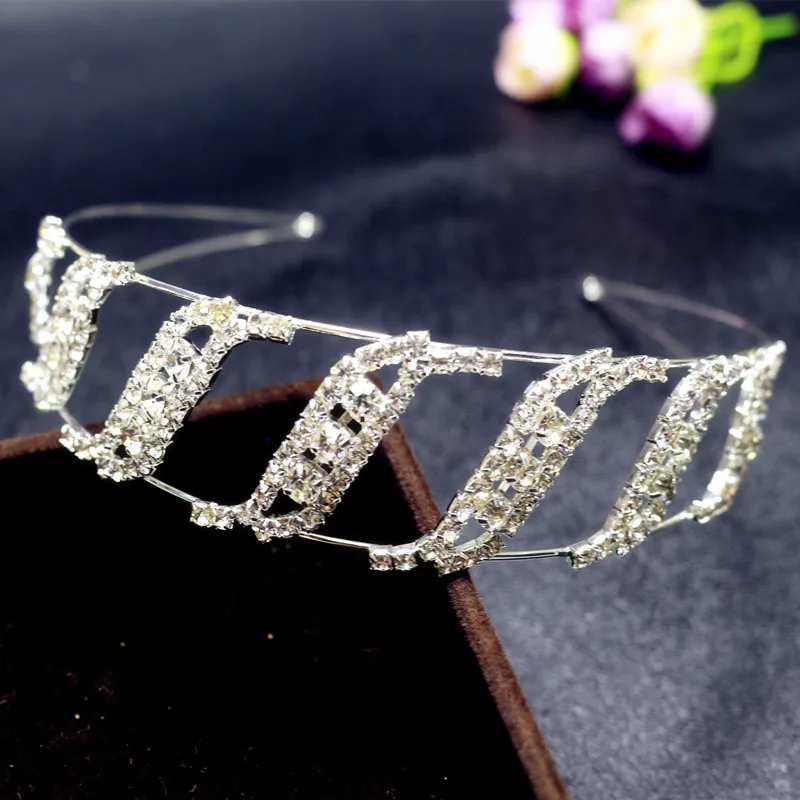 Elegance ins Artificial diamond Hairband alloy metal Elastic Hair Head Hoop Bands Accessories Headband for Women Girls headdress
