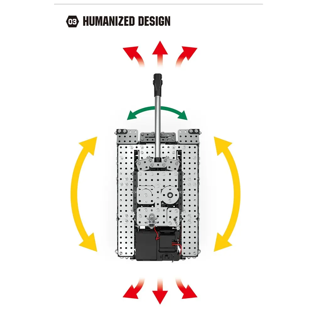 952PCS 2 4G RC Military Tank DIY Assembly set Stainless Steel Remote Control Model Toy Built 3