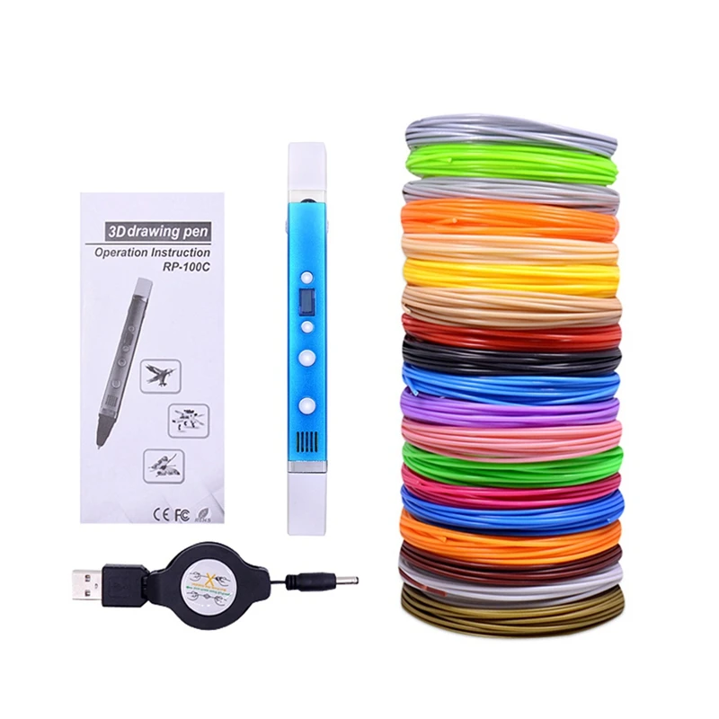 

Myriwell 3D Pen DIY 3D Printer Printing Pen + USB Power Adapter / 100M 1.75Mm ABS Filament for Kids Drawing Painting