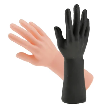 

2 Pieces Male Mannequin Hand For Jewelry Watch Ring Display Black Skin Color