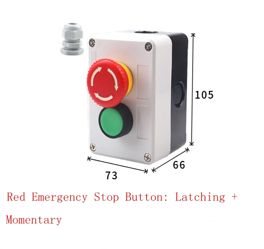 Pulsante Arresto Emergenza Estop Con Scatola IP66 - Auto-Reset, Impermeabile, Per Macchinari - Foto 6
