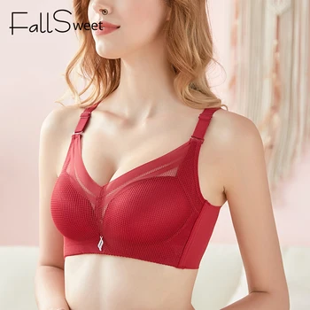 

FallSweet Lace Bra for Women No Wire Push Up Brassire Sexy Comfort Lingeire Female