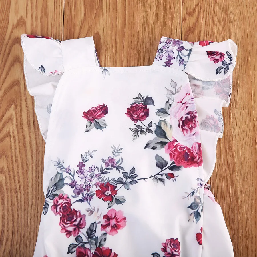 Lovely Purple Rose Newborn Infant Baby Girls Sleeveless Playsuit Romper Jumpsuit Outfit Clothes