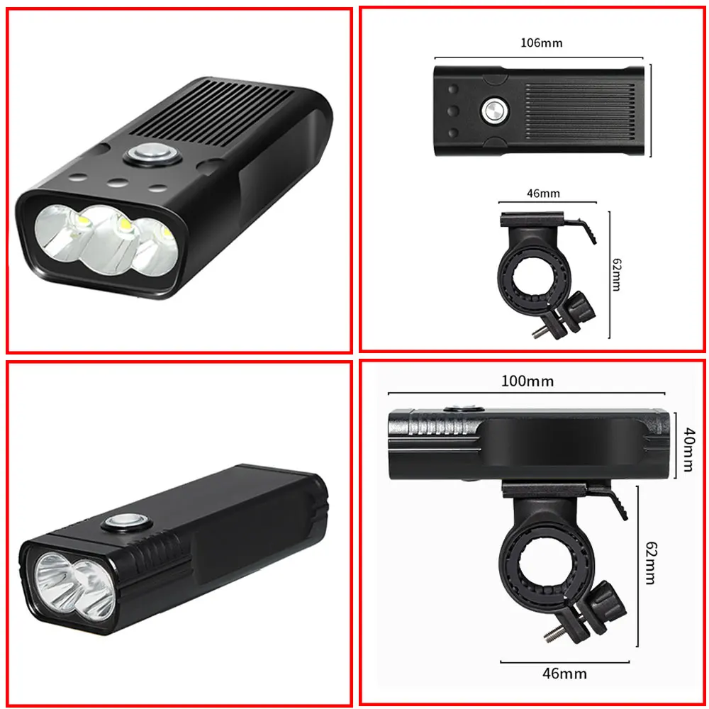 Cena 20000 lumenów światła rowerów L2 T6 USB akumulator 5200mAh rower światła wodoodporny reflektor LED Power Bank akcesoria rowerowe