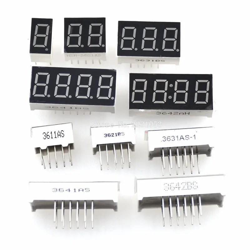 5PCS 0.36inch LED display 7 Segment 1 Bit/2 Bit/3 Bit/4 Bit Digit Tube Red Common Cathode / Anode Digital 0.36 inch led 7segment