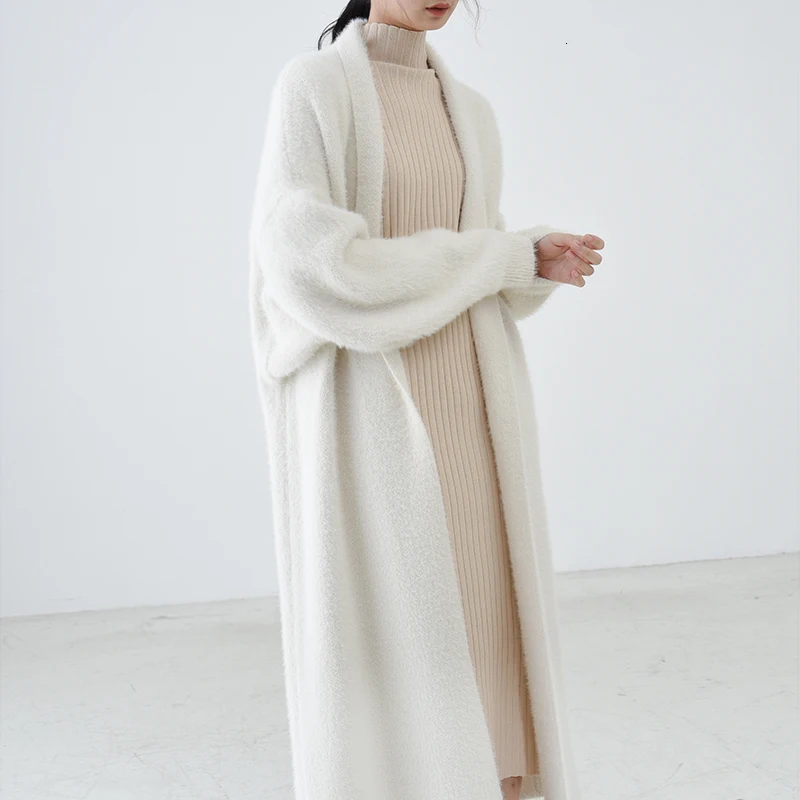 [DEAT] 2020 New Autumn Fast Delivery Trend Solid Color Full Sleeve Warm Scarf  Collar Elegant Loose Cardigan Woolen Coat AT259