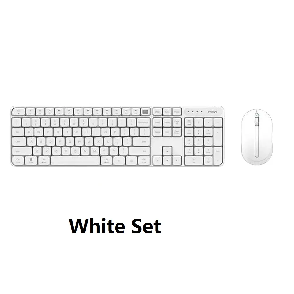 Xiaomi MIIIW Wireless Office Keyboard& Mouse& Mouse pad Set 104 Keys 2.4GHz Multi System Compatible Wireless Portable Keyboard - Цвет: White Set