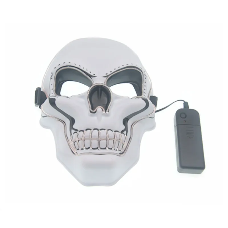 Хэллоуин СВЕТОДИОДНЫЙ маска EL плетеный провод в форме черепа с подсветкой на Хэллоуин маска с подсветкой для DJ вечерние неоновые Косплэй страшные Светящиеся в темноте - Цвет: J