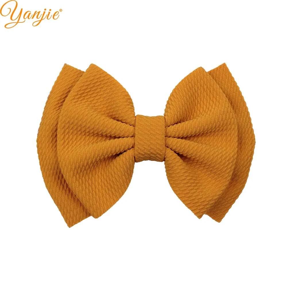 yellow 10 шт./лот, шикарные 6 дюймов, большие вафельные банты для волос для детей, повязка на голову, заколки для волос, заколки для волос "сделай сам", аксессуары для волос для женщин и девочек - Цвет: yellow