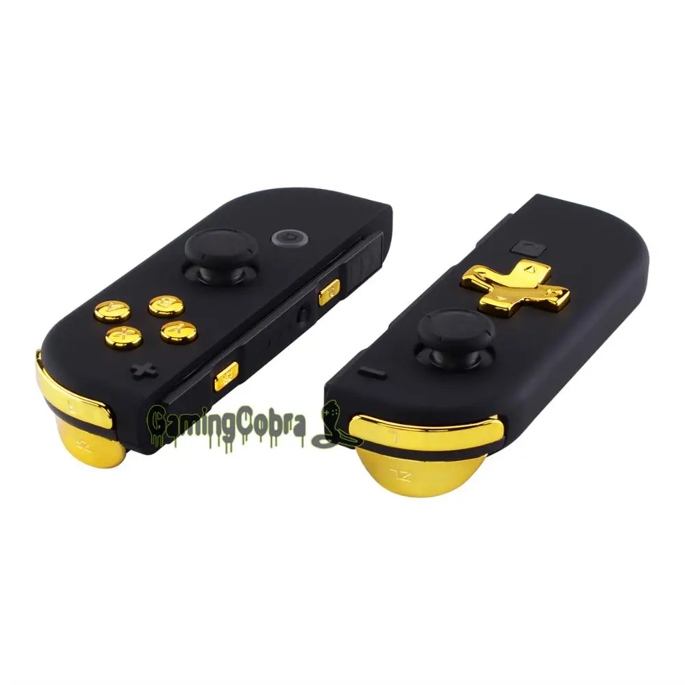 

Chrome Gold Replacement D-pad ABXY Keys SR SL L R ZR ZL Trigger Full Set Buttons w/ Tools for Nintendo Switch Joy-Con