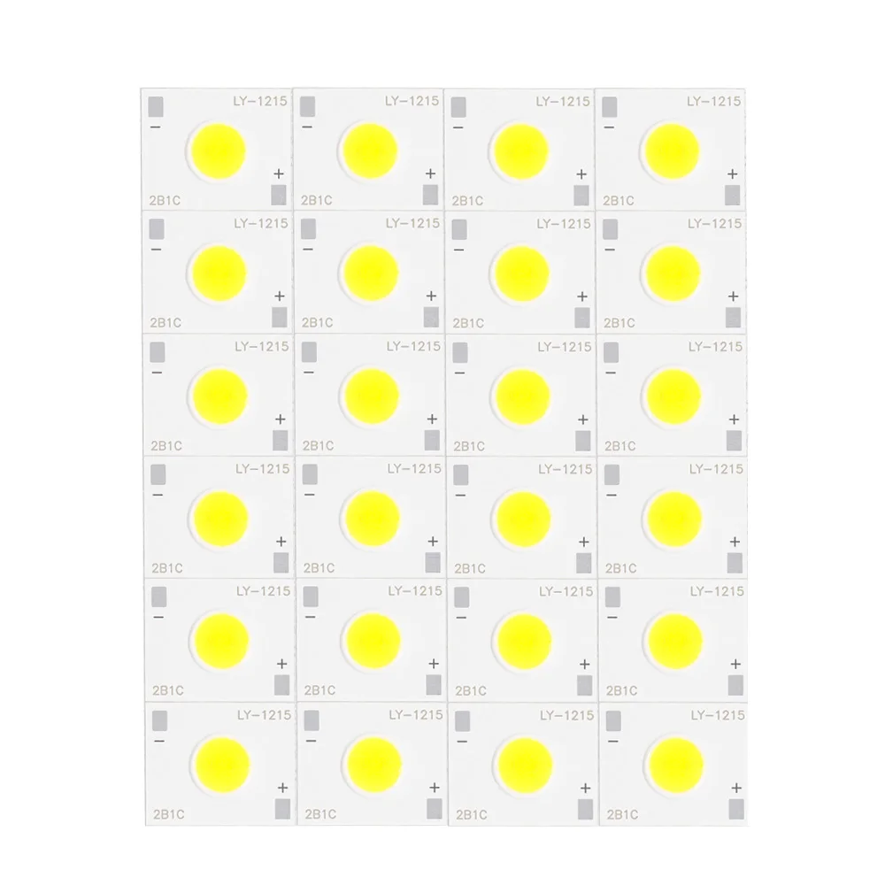 24Pcs Led Cob Chip Light 3-3.2V 250-300Ma Diodi Lampadina Per Messa A Fuoco Esterna Faretto Giardino Perline Di Luce Integrate Bianco