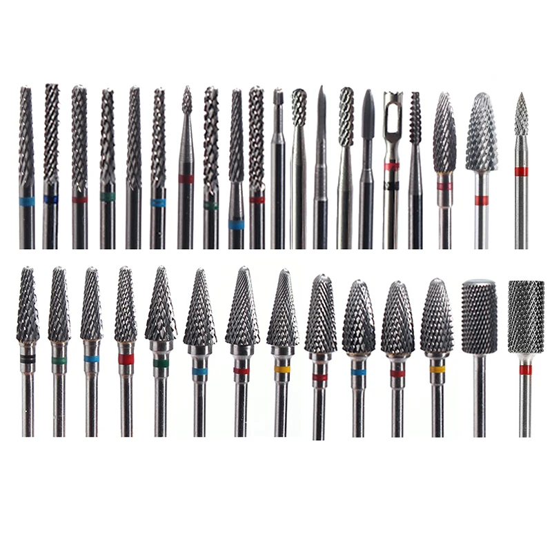 51 Type Carbide Tungsten Nail Drill Bits Milling Cutters Drills Bit For Electric Manicure Machine Nail Cuticle Clean Tools nail drill bits