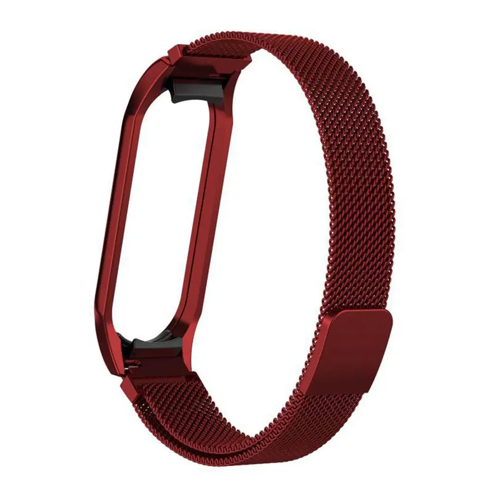 Fashion Stainless Steel Milanese Loop Strap Wrist Band For Xiaomi Mi Band 4 Replacement Wristband Strap For Xiaomi MI Band 4 - Color: Red