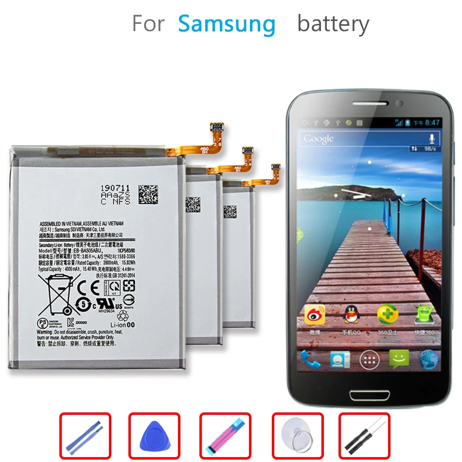 Для EB-BA505ABU 4000 мА/ч батарея для SAMSUNG Galaxy A50 A505F SM-A505F A505FN/DS/GN A505W A30s A30 мобильный телефон
