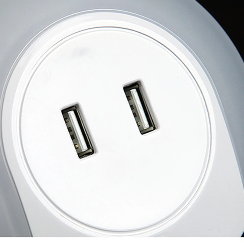 USB двойной для мобильных телефонов планшет зарядка настенный ночник датчик бытовой