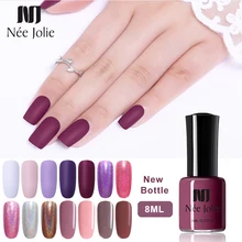 NEE JOLIE 8 пилка для ногтей 36 черный белый серый сплошной цвет 12 матовых цветов 6 Сияющий голографический эффект лак для ногтей 3,5 мл