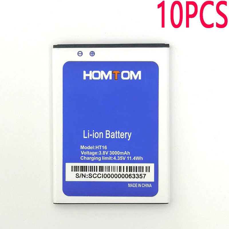 10 шт. Новинка 3000 мАч батарея для HOMTOM HT16/HT16 PRO мобильный телефон+ номер отслеживания